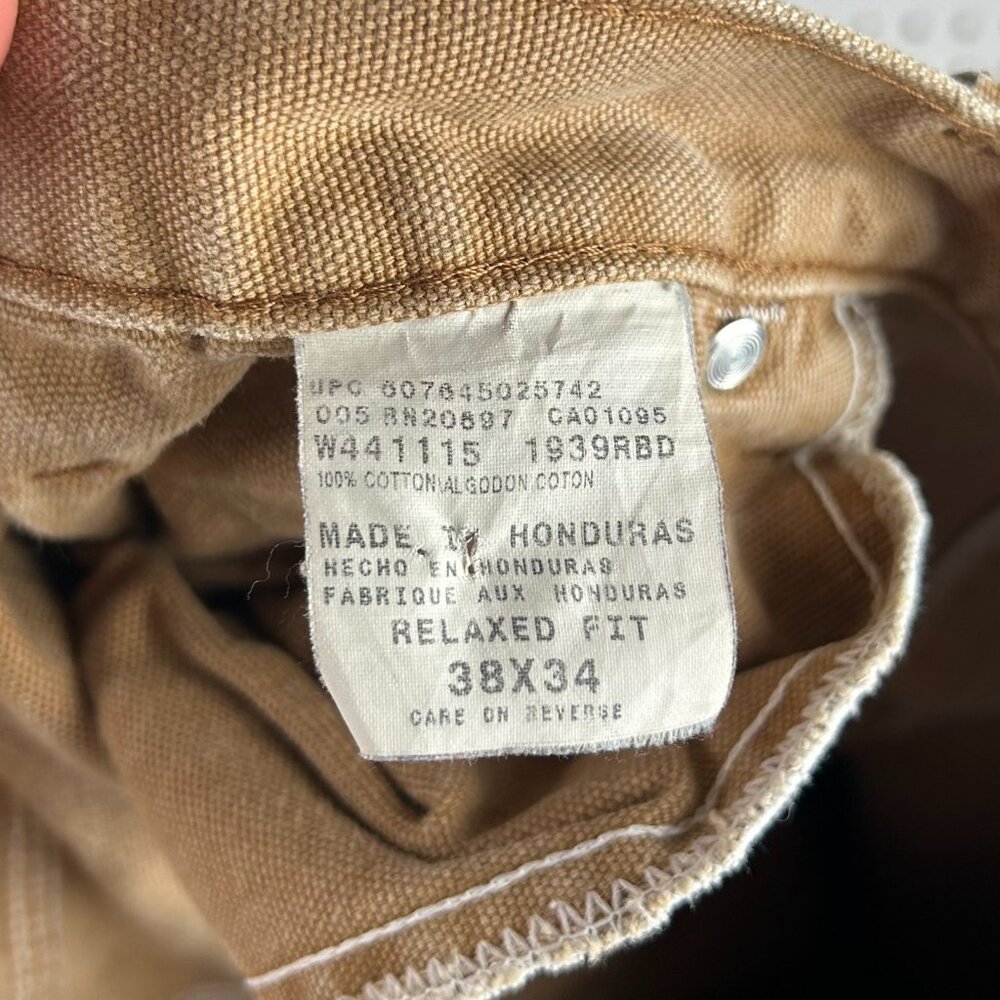 Dickies Carpenter Pants 36x34 Khaki Brown Distressed Faded Work Wear Skater Y2K - Picture 5 of 6